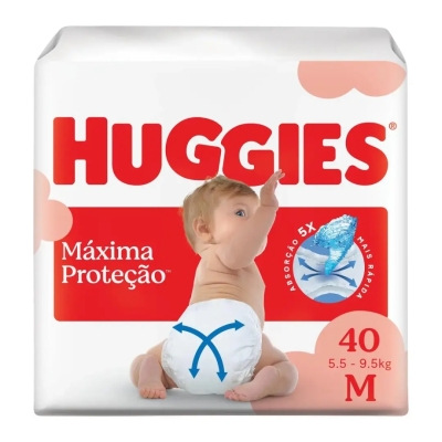 Fralda Huggies Máxima Proteção M 40 Unidades