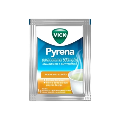 Vick Pyrena Paracetamol 500mg/5g Mel e Limão Pó para Solução Oral 5g