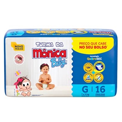 Fralda Turma Da Monica Jumbinho G 16 Unidades 