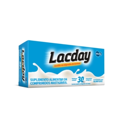 Lacday Enzima Digestiva Lactase 30 Comprimidos Mastigáveis