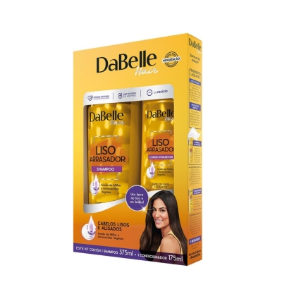 Kit Dabelle Liso Arrasador Shampoo 375ml E Condicionador 175ml