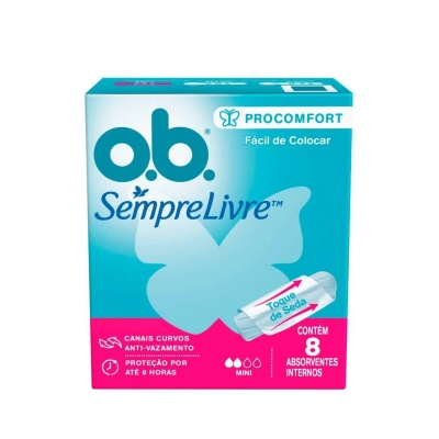 Absorvente Interno OB Sempre Livre ProComfort Mini 8 Unidades