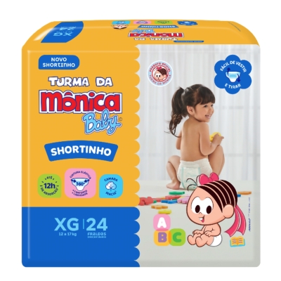 Fralda Turma Da Monica Shortinho XG 24 Unidades 