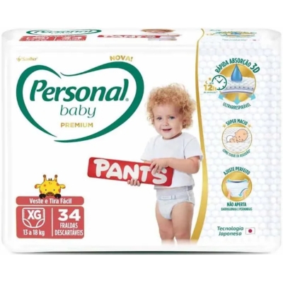 Fralda Personal Baby Premium Pants Mega XG 34 Unidades 