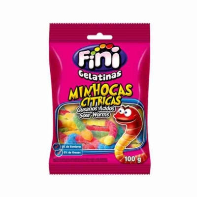 Bala fini 80g minhocas citricas
