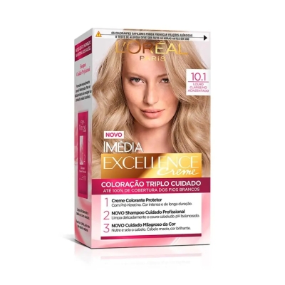 Tinta de Cabelo Permanente Imédia Excellence L'Oréal Paris Creme - 10.1 Louro Claríssimo Acinzentado