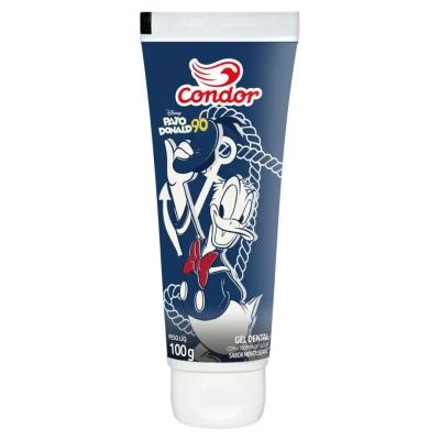 Gel Dental com Flúor Menta Suave Pato Donald 90 Condor Bisnaga 100g