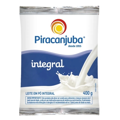 Leite piracanjuba integral 400gr