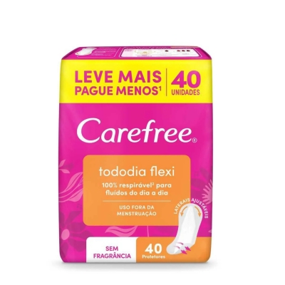 Protetor Diário Carefree Tododia Flexi Sem Perfume 40 Unidades