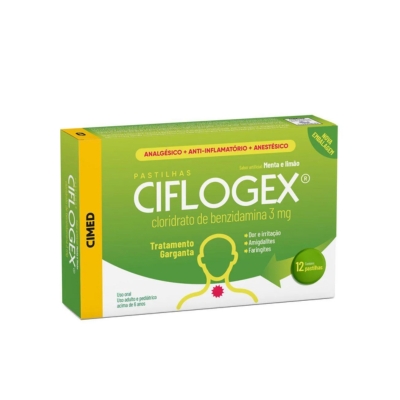 Pastilha Ciflogex Sabor Menta e Limão 12 Unidades