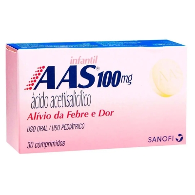 AAS Ácido Acetilsalicílico 100mg Infantil 30 Comprimidos