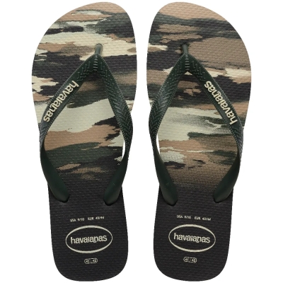 Sandália Havaianas Top Camu Preto/Verde Olive 39/40