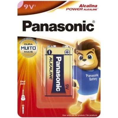 Pilha panasonic alcalina 9v bateria