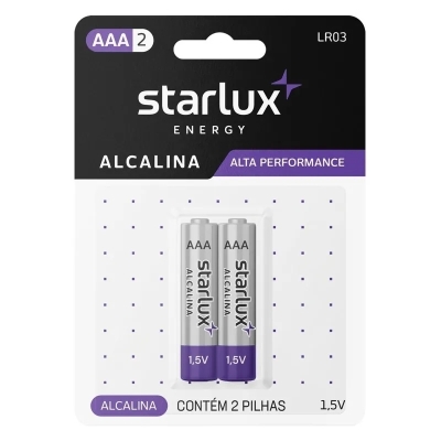 Pilha Starlux Energy Alcalina Palito AAA2 2 Unidades