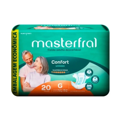 Fralda Geriátrica Masterfral Confort Tamanho G 20 Unidades
