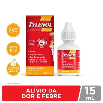 Tylenol Paracetamol 200mg/ml Solução Gotas 15ml
