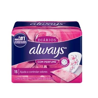 Protetor Diário Sem Abas Com Perfume Always 15 Unidades