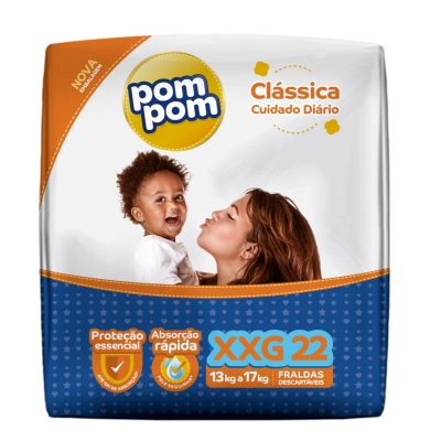 Fralda Pom Pom Classica Economica XXG 22 Unidades