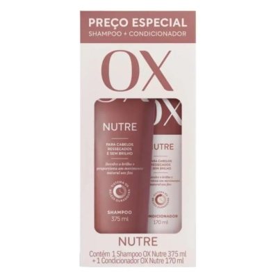 Shampoo + Condicionador Ox 375ml + 170ml Nutre Cabelos Ressecados e sem Brilho