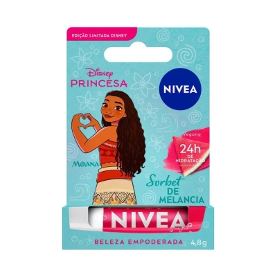 Hidratante Labial Nivea Disney Princesa Moana Sorbet de Melancia 4,8g