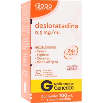 Desloratadina 0,5mg/ml Xarope 100ml Genérico Globo
