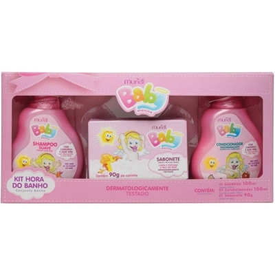 Kit banho muriel baby rosa(sh+sab+cond)