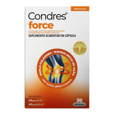 Colágeno Tipo II Não Hidrolisado Condres Force Duplo 30 Cápsulas