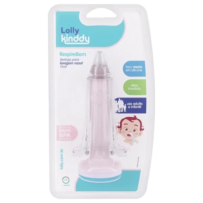 Seringa Para Lavagem Nasal Rosa 15ml RespireBem Lolly Kinddy