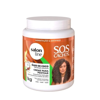 Creme para Pentear Salon Line S.O.S Cachos Óleo de Coco 1kg