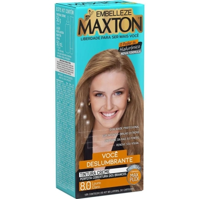 Tinta de Cabelo Permanente Maxton - 8.0 Louro Claro 