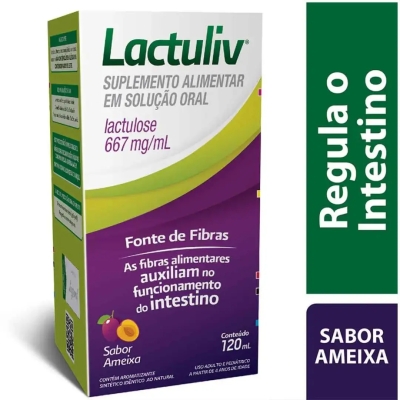 Suplemento Alimentar Lactuliv 667mg/ml Solução Oral Sabor Ameixa 120ml