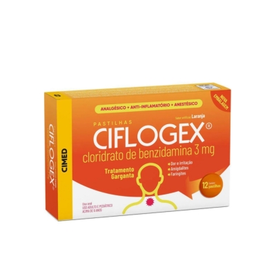Pastilha Ciflogex 3mg Sabor Laranja 12 Unidades