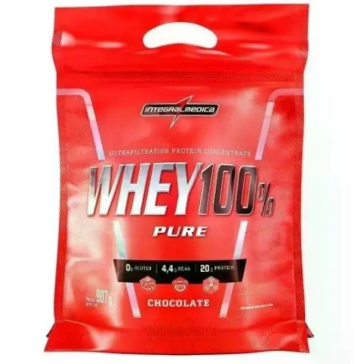 Whey 100% Pure 900g Refil Integralmédica Sabor Chocolate 