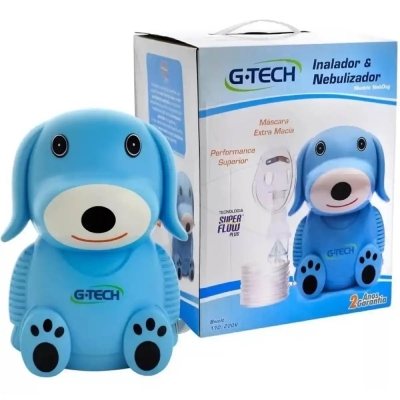 Inalador Nebulizador G-tech Nebdog Infantil Azul Bivolt