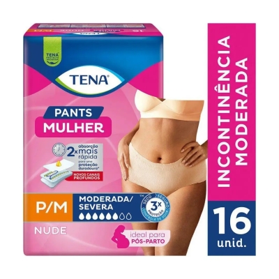 Roupa Íntima Descartável Tena Pants Mulher P/M 16 Unidades
