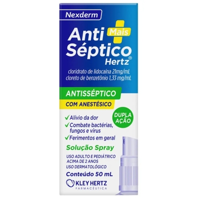Solução Antisséptica Hertz com Anestésico Spray 50ml