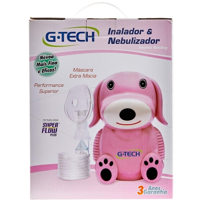 Inalador Nebulizador G-tech Nebdog Infantil Rosa Bivolt