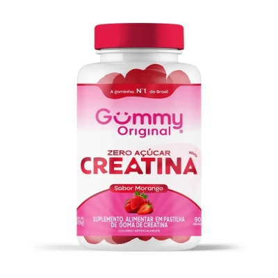 Creatina Gummy Morango Zero Açúcar 90 gomas