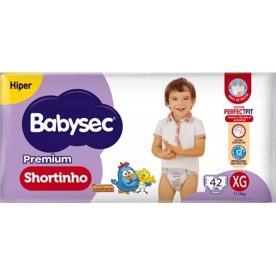 Fralda Shortinho Babysec Premium Hiper XG 42 Unidades