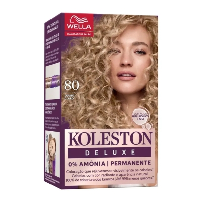 Tinta de Cabelo Permanente Koleston Deluxe - Louro Claro 80