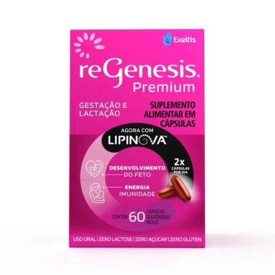 Polivitamínico ReGenesis Premium com Lipinova para Gestantes 60 Cápsulas