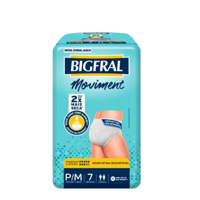 Roupa Íntima Bigfral Moviment P/M 7 Unidades