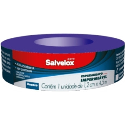 Esparadrapo Salvelox Impermeável Branco 1,2cm X 4,5m