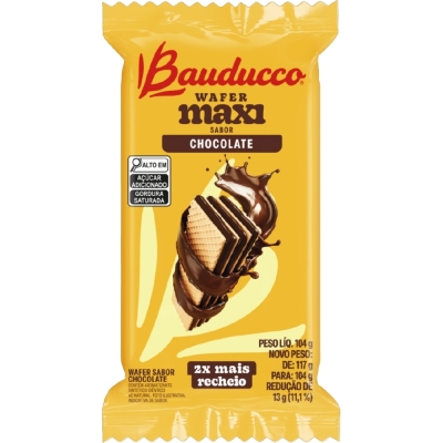 Biscoito Bauducco Wafer Maxi Chocolate 104g