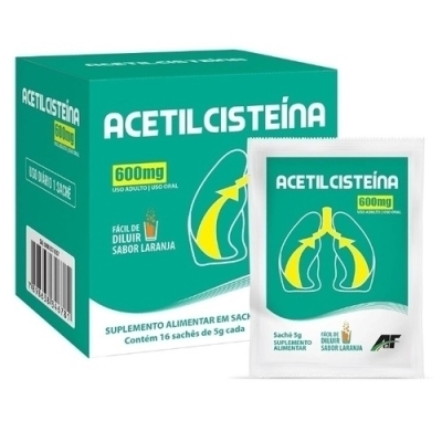 Acetilcisteína 600mg Granulado 16 Envelopes Genérico Domina