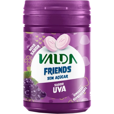 Pastilhas Valda Friends sem Açúcar Uva Pote 50G