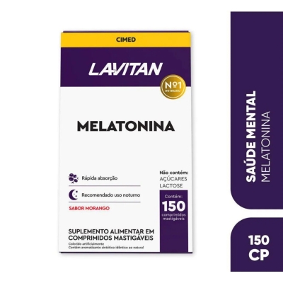 Suplemento Alimentar Lavitan Melatonina Sabor Morango 150 Comprimidos Mastigáveis - Cimed