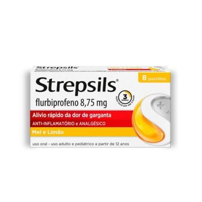 Pastilhas para Garganta Strepsils Mel e Limão 8 Unidades