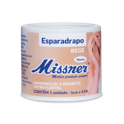 Esparadrapo missner imper 5.0cmx4.5mts bege