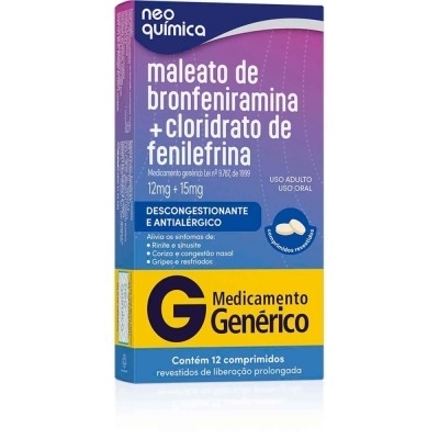 Bronfeniramina+fenilf 12 cpr g.neo quimica